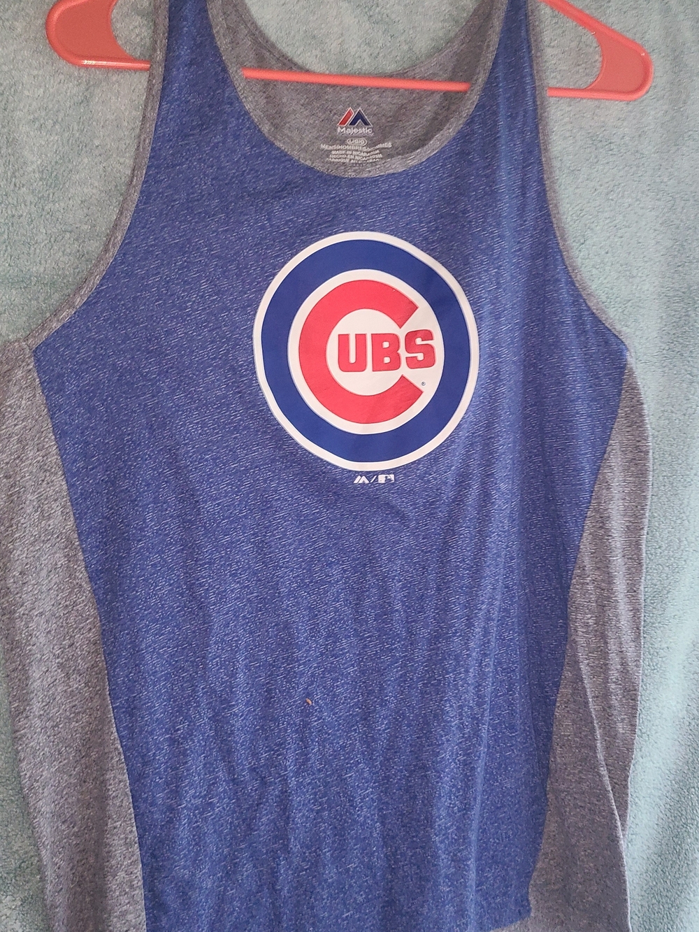 Majestic Blue and Gray Chicago Cubs Mens Tank Top